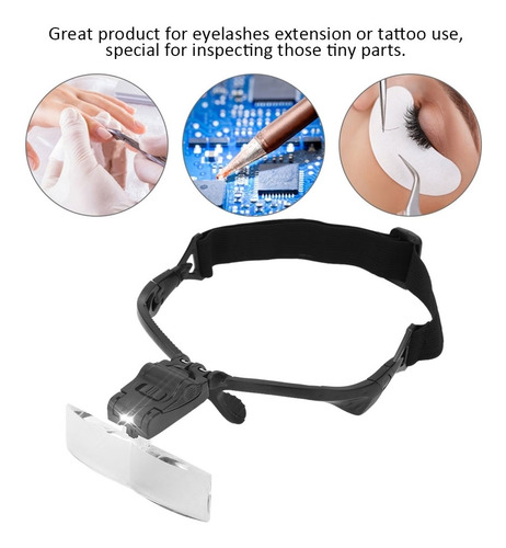 Gafas Tipo Diadema Lupa Con 5 Lente Led De La Lámpara Para E