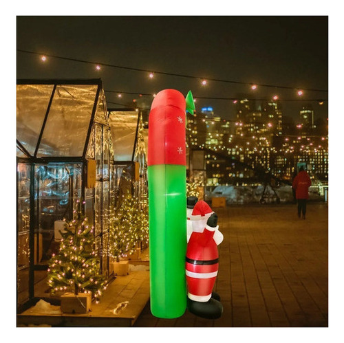 Parque Infantil Con Arco Inflable De Papá Noel Y Muñeco De N