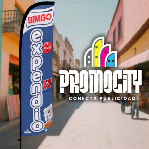 Bandera Publicitaria Promocity Expendio Bimbo Logos 4x1 Expendio Bimbo Logos