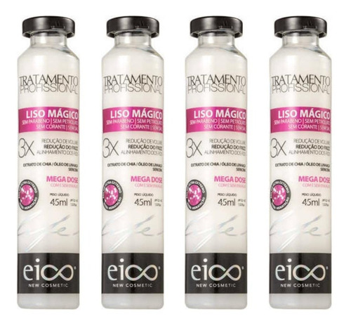 Eico Liso Mágico 4 Ampolas Mega Dose 45ml