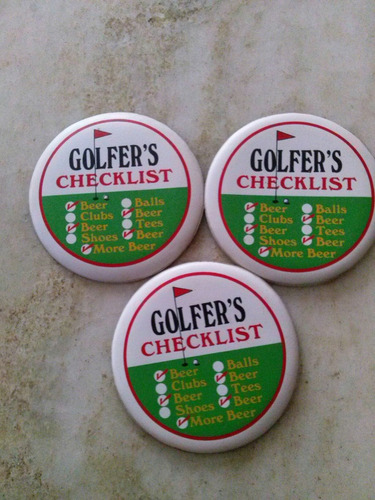 3 Posavasos Cerveza Acolchado,golfer Checklist