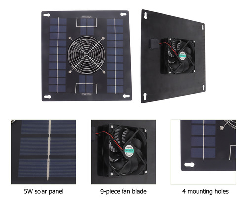 Ventilador De Escape Con Energía Solar, Ventilador, Panel So