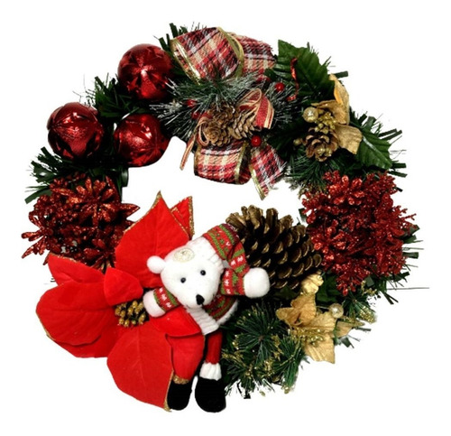 Imagem 1 de 4 de Enfeite Guirlanda Artesanal De Natal Luxo Ursinho Urso