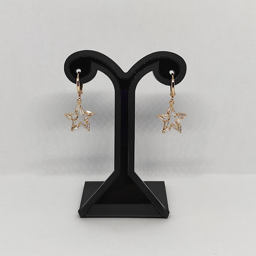 Aretes Estrellas Con Zirconias Tipo Baguette Oro Laminado18k