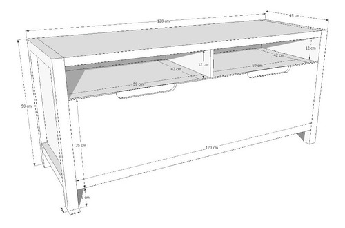 Imagen 2 de 6 de Mueble Tv 100% Madera Maciza De Roble Ref: Maciza03