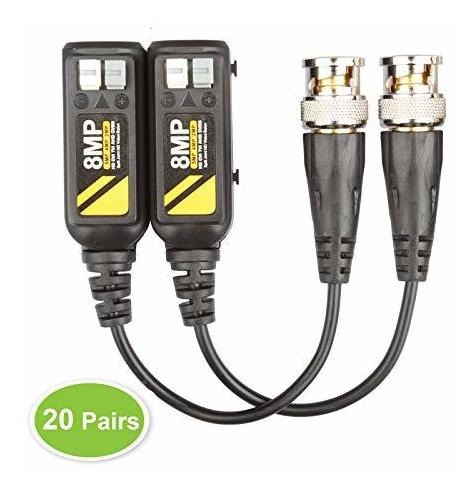 20 Pares De Conectores De Balun De Vídeo Pasivos Ahd/tvi/cvi
