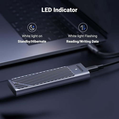 Carcasa M.2 Nvme Sata Ssd Aluminio 20 Gbps Usb-c Uasp Trim
