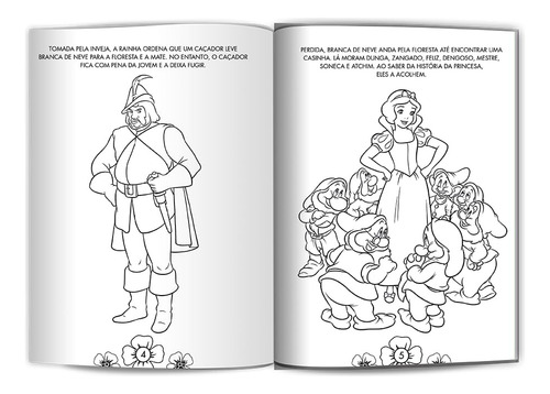 Kit Livro Para Ler E Colorir Com Diversão Disney Aprender Brincando - Auxilia Na Coordenação Motora