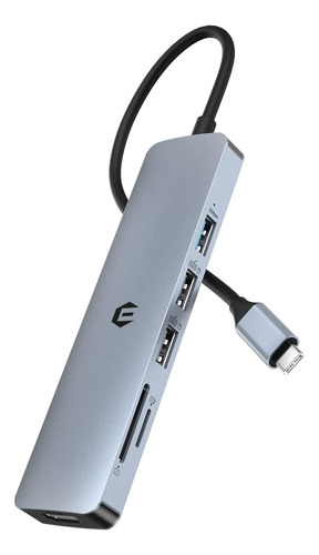 Concentrador Usb C, Adaptador De Concentrador Tipo C 6 En 1 