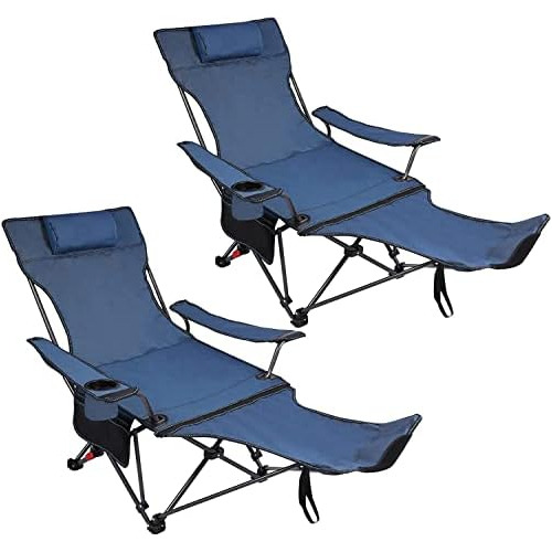 Silla De Camping Reposapiés Desmontable, Paquete De 2....