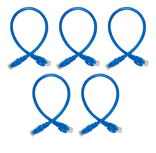 Patchcord Utp Cat6 30cm Azul P6003l 100%cobre Enson 5 Piezas