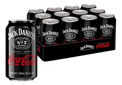 Jack Daniel´s & Coca-cola 350ml (12 Latas) Kit Jack & Coke