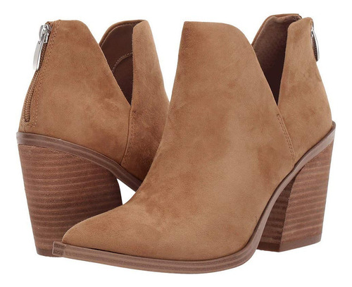 Botines De Tacón Medio Con Punta Puntiaguda Para Mujer