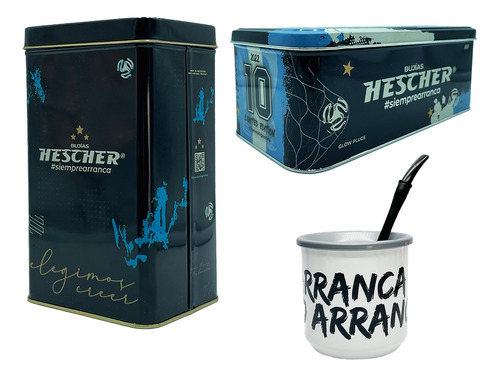 Set Matero - Kit X3 Yerbera + Lata + Mate - Bujias Hescher
