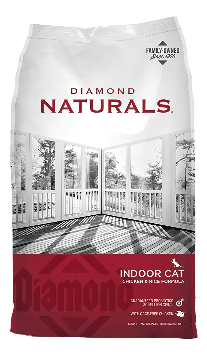 Alimento Diamond Naturals Indoor Cat para gato adulto todos los tamaños sabor pollo y arroz de 8.16 kg
