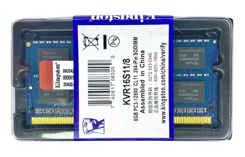 Memoria Ram Ddr3 Laptop 8gb Kingston 1333/1600mhz