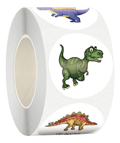 500 Count / Roll Dinosaur Stickers Calcomanías 3,8 Cm