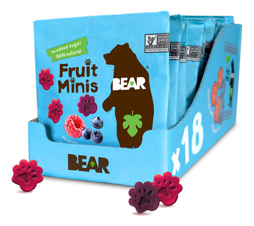 Bear Mini Bocado De Frutas Real, Frambuesa/arndano, Bocadill