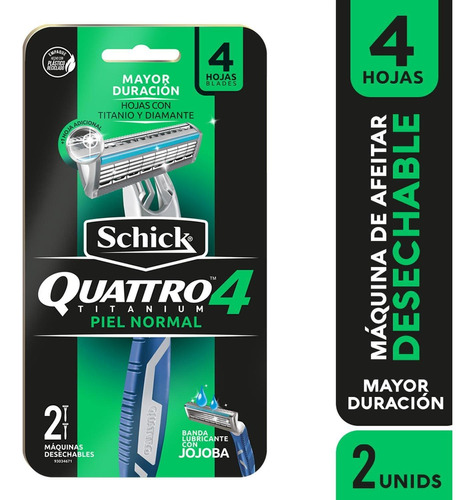 Maquina De Afeitar Schick Quattro Piel Normal X2und