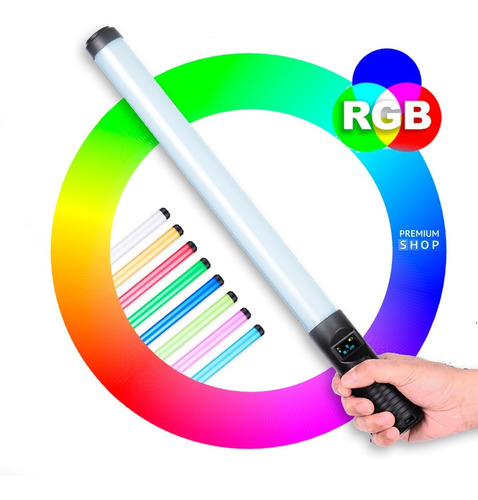 Imagen 1 de 10 de Luz Continua Rgb Led Stick Colores - Foto Video 3000k-6500k 