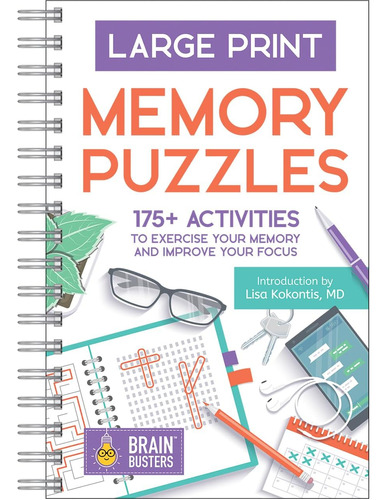 Libro: Large Print Memory Puzzles: 175+ Puzzles And Activiti