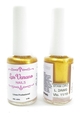 Esmalte Para Stamping Dorado Decoracion De Uñas Lefemme