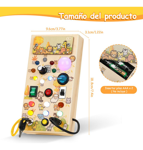 Tablero Ocupado Con 8 Interruptores Led Juguete Sensorial