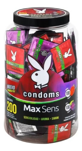 200 Condones Playboy Extra Sensibles Aroma Sabor Envdiscreto
