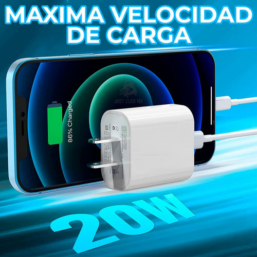 Cargador Carga Rápida 20w Usb C Cable 1m Para Android Apple