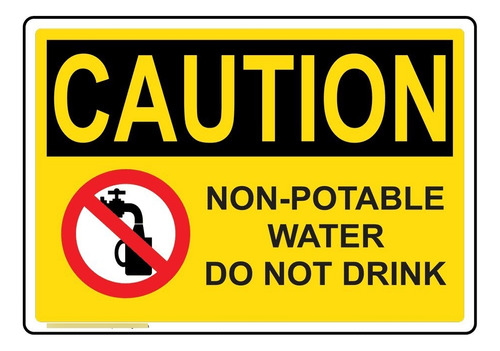Compliancesigns Osha Caution Vinilo Etiqueta 5 x 3.5 in Agua