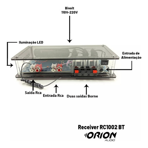 Amplificador Som Ambiente + 8 Caixa Acustica Bluetooth Teto