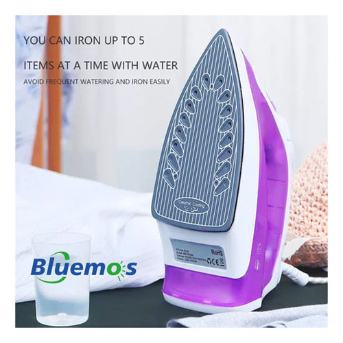 Plancha De Vapor Bluemos Irbd100 Electrica 1100w Color Azul Azul