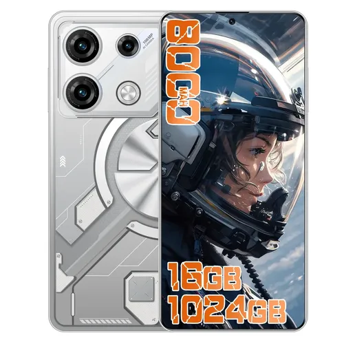 Smartphone 5G Celular Dimensity 9200 16GB+512GB Android 16 Tela 6,82 3840x2160 Câmera Traseira 108MP + Frontal 32MP Bateria 8000mAh Dual SIM GPS Bluetooth 5.4 Cinza