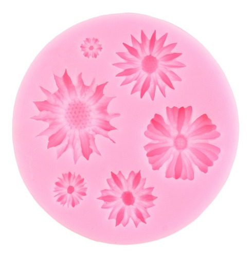4pcs Molde De Silicona Flor De Rosa Margarita Fondant Resina