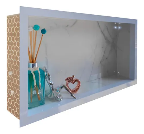 Nicho de baño Lomina de porcelana blanca de Carrara pulida, 60 x 32 cm Lomina Smart Home Solution
