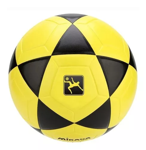 Bola De Futevolei Mikasa FT-4 Couro - Amarelo e preto em Promoção