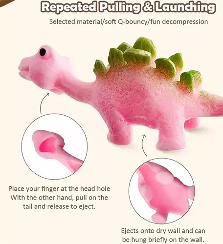 Brinquedo Kit 20 Dino Estilingue De Dinossauro Saltitante
