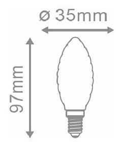 Imagen 3 de 7 de Pack 6 Lampara Vintage Led Vela E14 4w Calida Ambar Candil