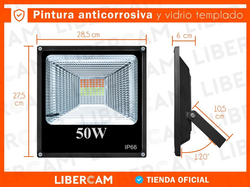 Imagen 4 de 10 de Reflector Led 50w Rgb Exterior Alta Potencia Control Ip66