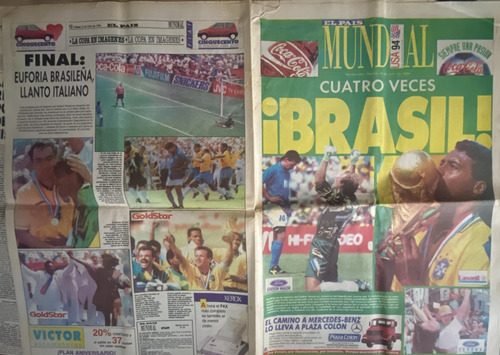 Brasil Campeón Mundial Usa 1994, El País 12 Pág Cr06b7