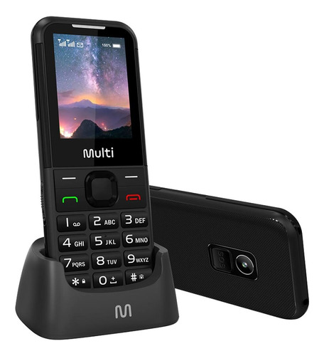 Celular Idosos Multilaser Vita Com Base Dual Chip Botão Sos