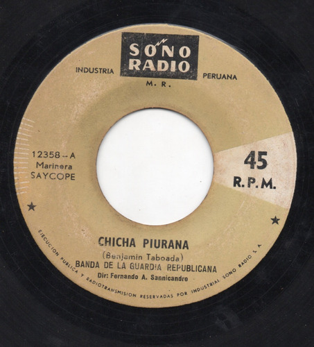 Banda De La Guardia Republicana Chicha Piuran 45 Rpm Popsike