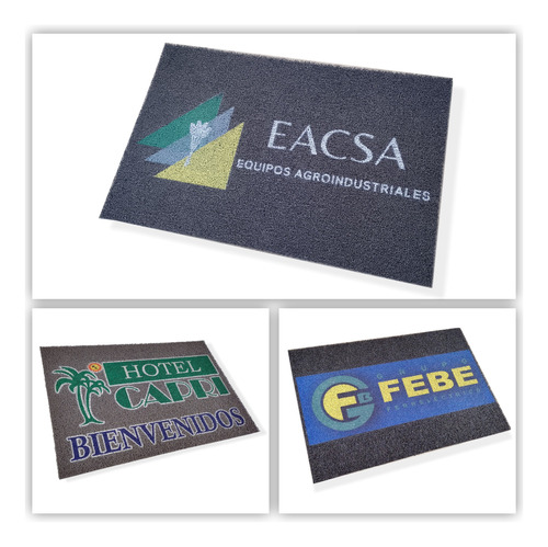 Tapete Personalizado Con  Su Logotipo 90x60 Pvc Rizo 