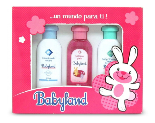 Estuche Babyland Shampoo, Emulsionado Y Colonia Pack(5 Unid)