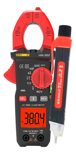 Pinza Amperométrica Capacimetro Brinna Hb-202 + Detector 