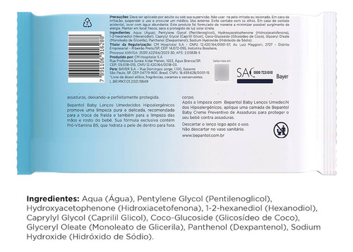 Toalhas Lenços Umedecidos Biodegradáveis Com 48un - Bepantol
