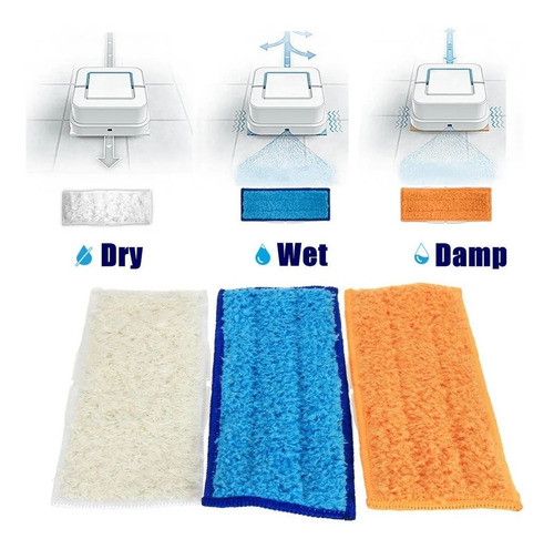 Imagen 3 de 7 de Paños Lavables Braava Jet Trapeado Mojado Humedo Seco X3 U