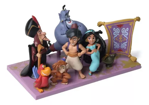 Kit Aladim- Jasmine, Gênio, Aladdin, Lâmpada -8 Personagens