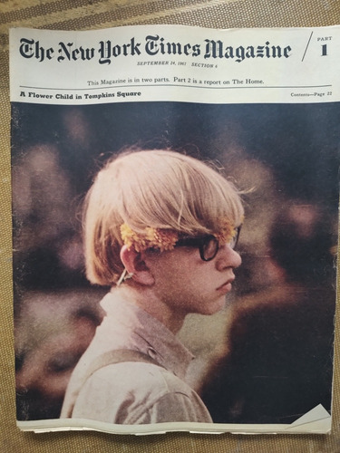 Revista Antigua New York Times Magazine Sep 1967 Hippies (Usado)