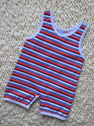 Enterito Musculosa Body Rayado 1mes 3meses 6meses Nene Rojo-blanco Talle 0 Rayas